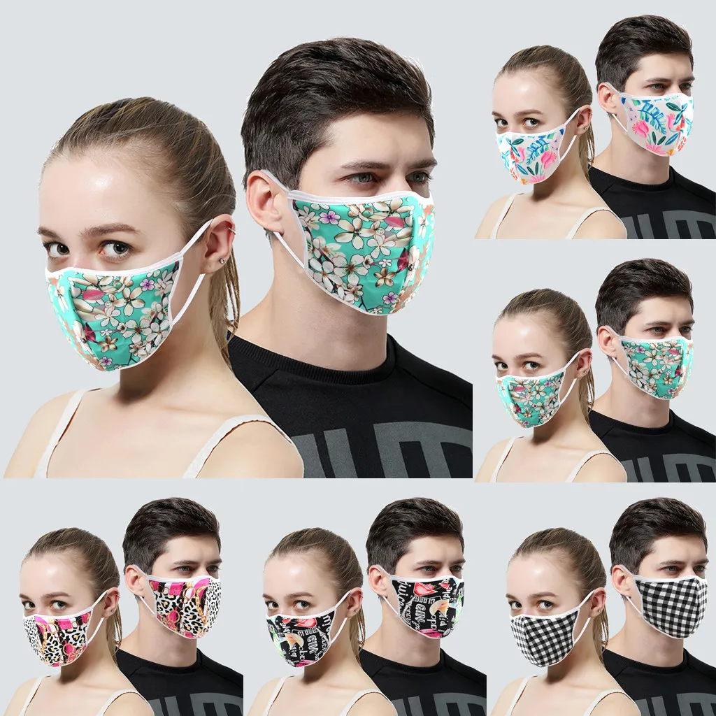 Printed Masks Men And Women Adult Outdoor Washable Anti-dust Breathable Face Mask Facial Maske Mouth Cover Mascarillas | Аксессуары для