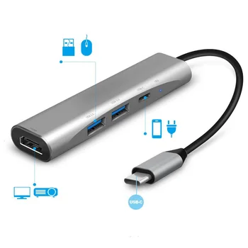 

4 in 1 Docking Station Type C to HDMI USB 3.0 Converter Adapter Cable Docking Station Hub For Macbook Tablet Computer Laptop