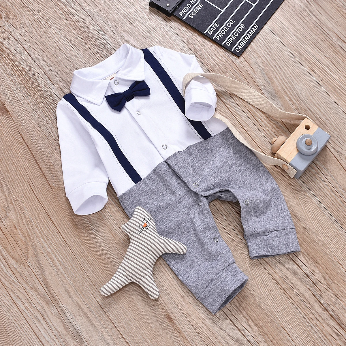 Джентльменский Детский галстук-бабочка для мальчиков, футболка Топы, спортивный костюм, комплект одежды, весенний однотонный комплект одежды с длинными рукавами для малышей