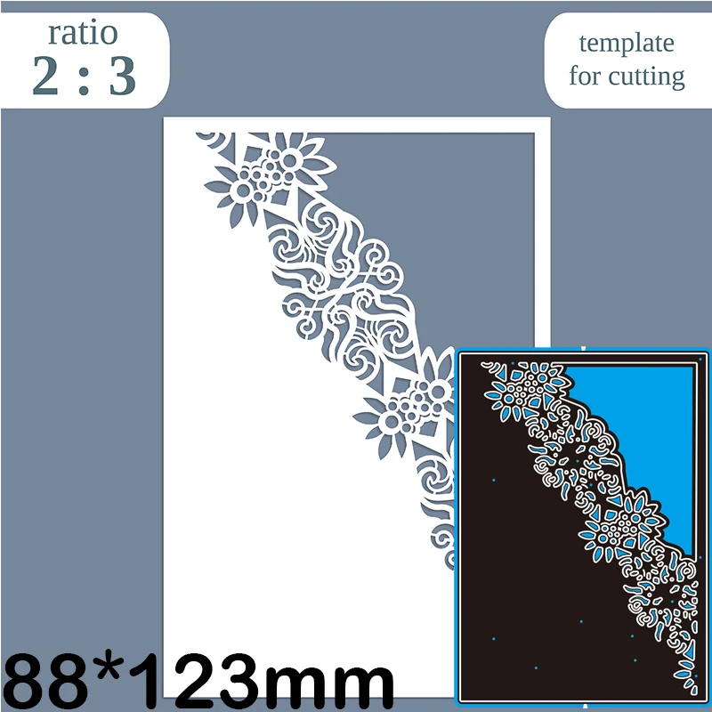 

Металлические штампы, цветы, полупустые прямоугольные трафареты для открыток, новые трафареты для самостоятельного изготовления бумажных открыток, крафтовое украшение 88*123 мм