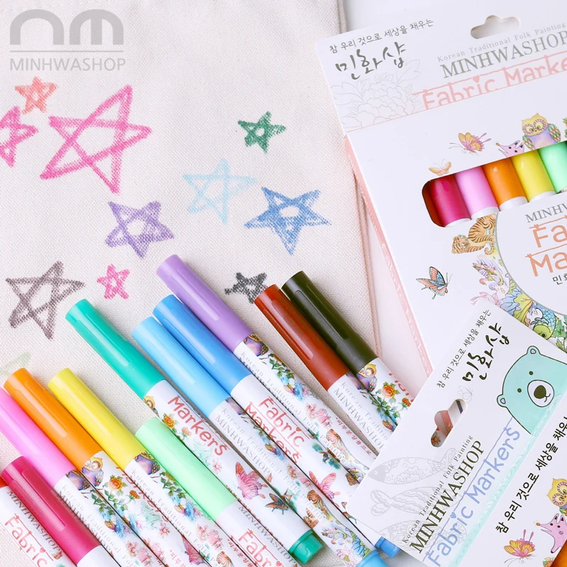 

Genuine Korea Permanent Art textile markers T-shirt marqueur shoes painted pen does not fade graffiti segnapunti watercolor pen
