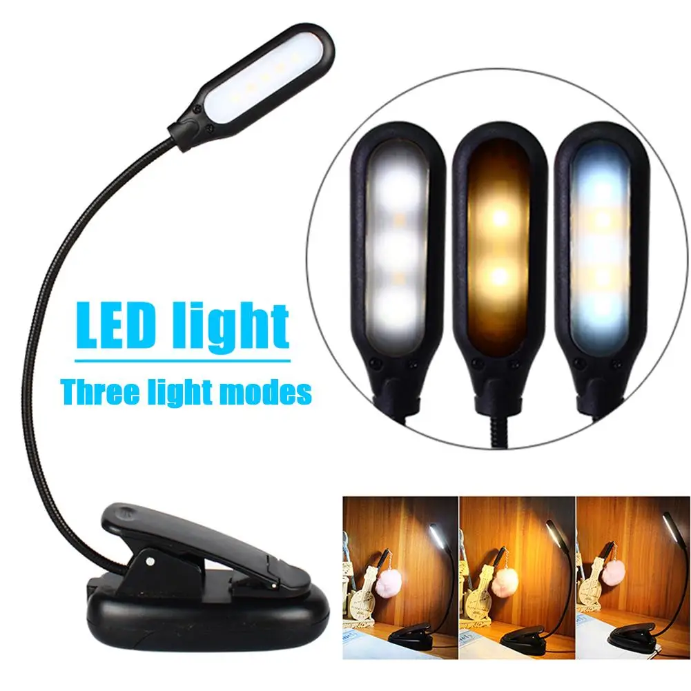 

Adjustable Table Lamp USB Rechargeable LED Reading Light With 3-Level Brightness For Eye Protection Night Reading Lamp