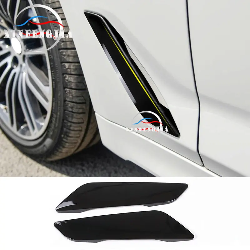 

For BMW 5 Series G30 17-19 2x Black Side Wing Air Flow Fender Intake Vent Pad
