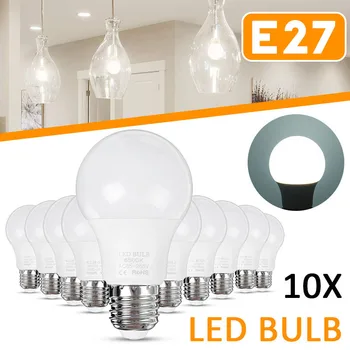 

10PCS E27 LED Bulb Lamp 9W 6500K Pure White No Flicker 60x112mm AC85-265V Table Lamp Globe Bulb Bombilla Spotlight