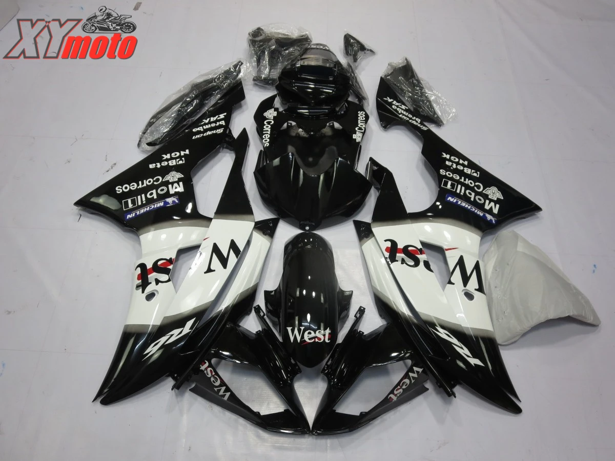 

Motorcycle Fairing Kit For Yamaha YZF600 R6 08-16 Injection ABS Plastic Fairings R6 2008-2016 Gloss Black WEST Bodyworks