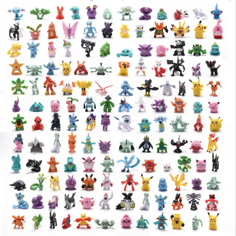 Divertido 2-4cm 24/144 Uds Takara Tomy Pokemon figuras de acción de juguete Mini figuras de juguete MODELO DE Pikachu Anime niños muñeca de regalo de cumpleaños