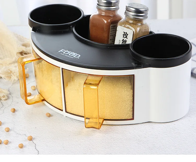 Wholesale Household Cumin Soy Bean Pepper Salt Kitchen Storage Box Multi-functional Solid Seasoning Box