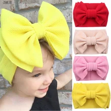 Diadema con lazo de doble capa para niña y niño, bandanas elásticas de tela con gofres, accesorios para el cabello DIY para bebé, 7 pulgadas, novedad de 2021
