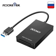 Rocketek USB 3.0 XQD SD Working simultaneously Memory card reader Transfer Sony M/G Series for Windows/Mac OS computer
