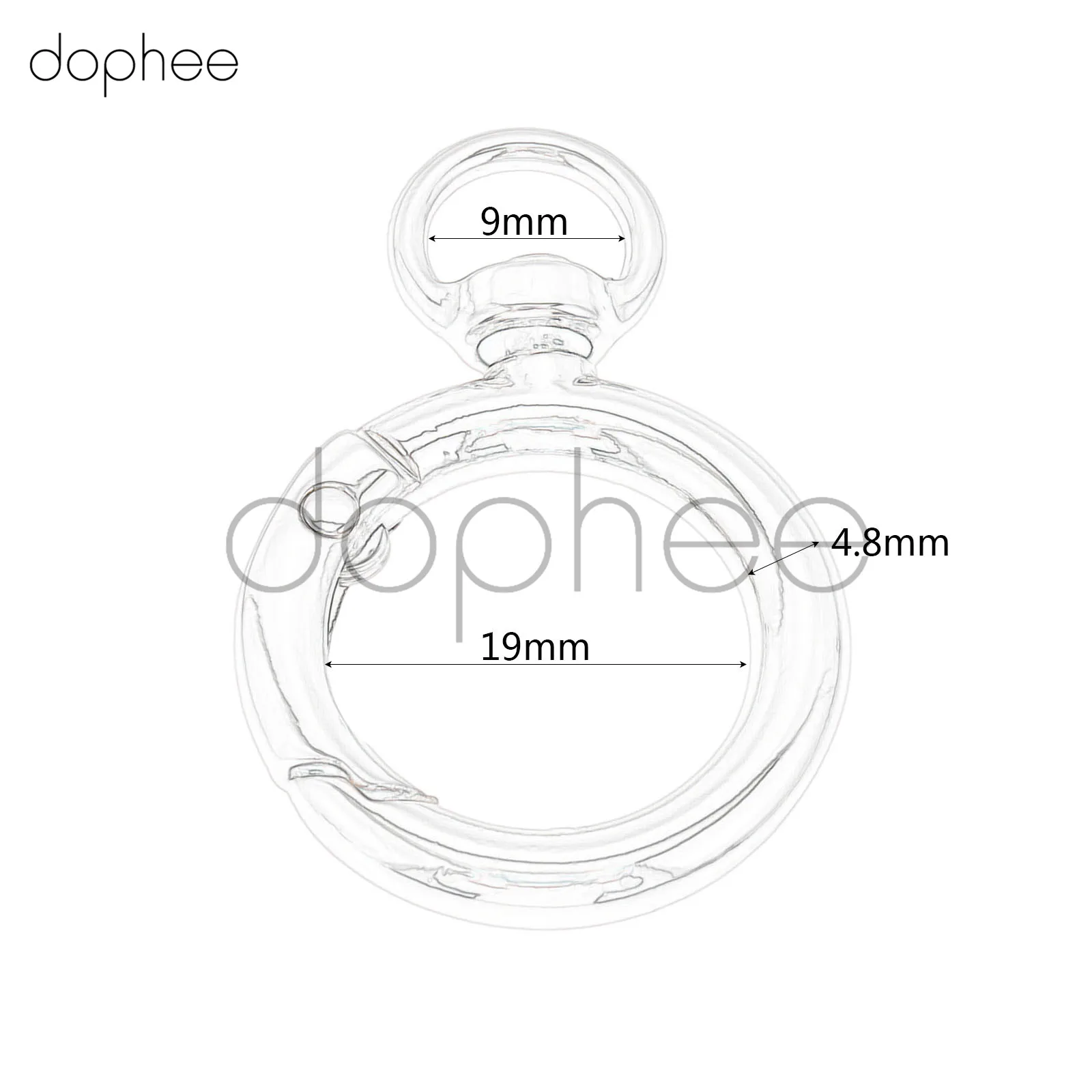 Dophee 5 шт. 19 мм круглый металлический чемодан сумка застежка-карабин DIY швейный брелок для ключей ручной работы кнопки кольцевые прокладки аксессуары