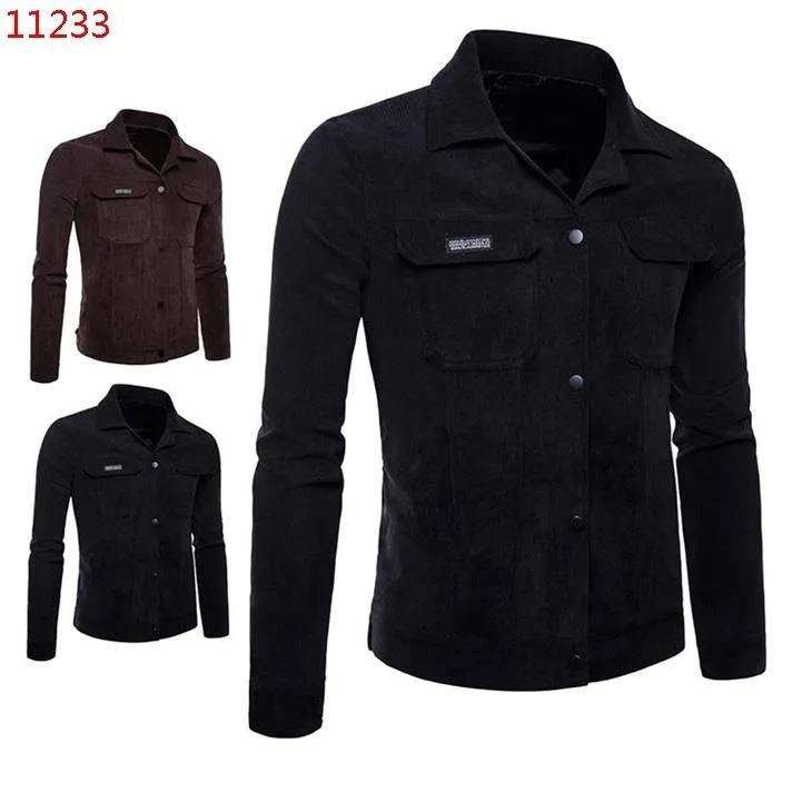 

2018 Spring New Style Korean-style MEN'S Casual Jacket Corduroy Slim Fit Jacket Men's Gown