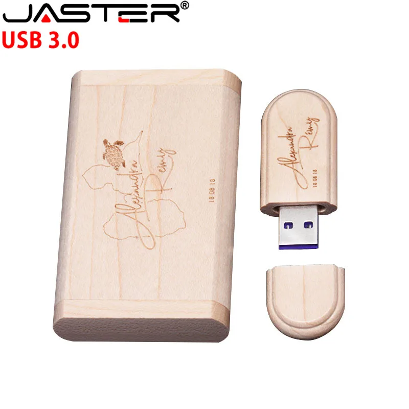 JASTER USB 3,0 изготовленный на заказ Логотип Деревянный высокоскоростной usb+ флип-бокс usb флэш-накопитель карта памяти 4 ГБ 8 ГБ 16 ГБ 32 ГБ 64 ГБ свадебный подарок