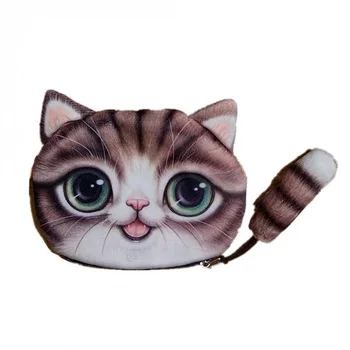 

Children Gift Cat Face Tail Coin Purse Kid Wallet Bag Change Pouch Key Holder Women Mini Wallet Portable Handbag Coin Card Bag