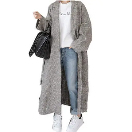 New Korean Style Autumn and Winter Women Woolen Coat Female Loose Ladies Woolen Coat Pluz Size Women Clothing F193