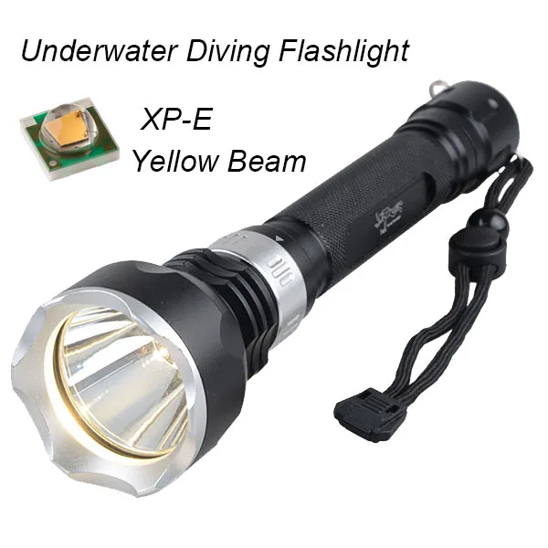 YELLOW XPE 3W TMWT IP68 Водонепроницаемый Подводные 100 м XML T6 CREE L2 теплый белый светодиод Подводное факел Дайвинг для 18650 Батарея - Испускаемый цвет: YELLOW XPE 3W
