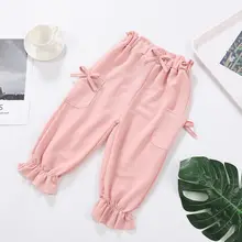 Детские противомоскитные штаны Спортивная повседневная Летняя одежда ультратонкая одежда из вискозы для маленьких мальчиков и девочек длинные штаны-фонарики для мальчиков