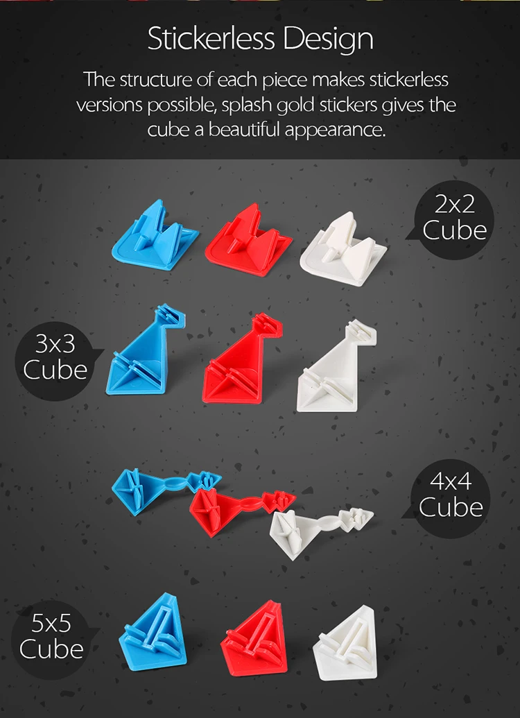 4 шт всплеск золотистый куб 2x 2 набора 3x3 4x4 5x5 магический куб 3x3x3 скоростной куб игровой стикер головоломка детские игрушки для подарочной коробки