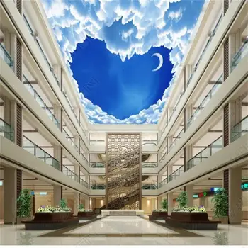 

custom size 3d photo wallpaper living room bed room ceiling mural dream heart moon cloud picture backdrop wallpaper wall sticker