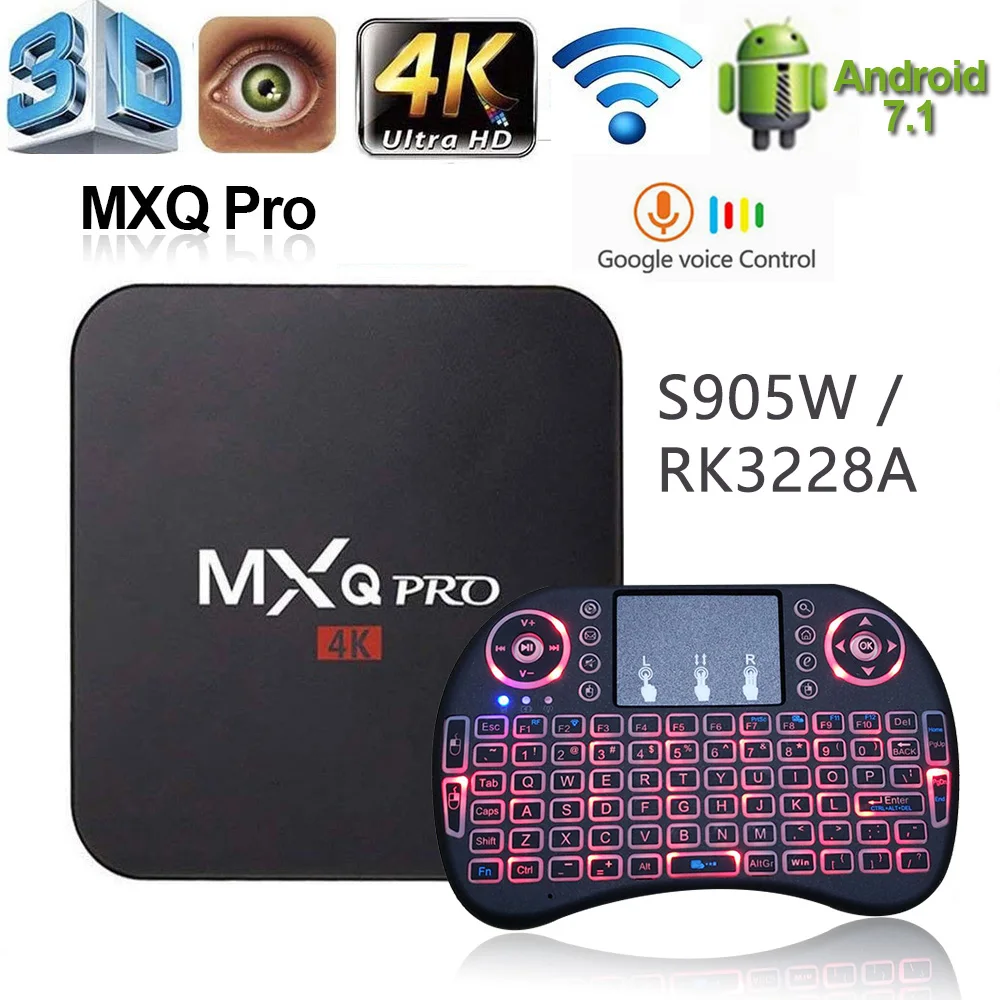 ТВ-приставка блок для ТВ MXQ PRO ТВ-плеер с Android 4K RK3228 Amlogic S905W 2G16G HD 3D 2 4 ГГц Wi-Fi 2020 |
