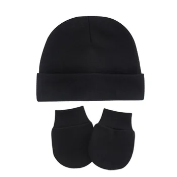 3pcs Baby Infants Anti Scratching Cotton Gloves+Hat Set Newborn Face Protection Scratch Mittens Warm Cap Kit 7
