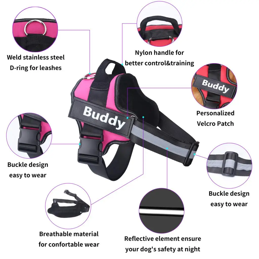 Dog Harness NO PULL Reflective Breathable Adjustable Pet Harness