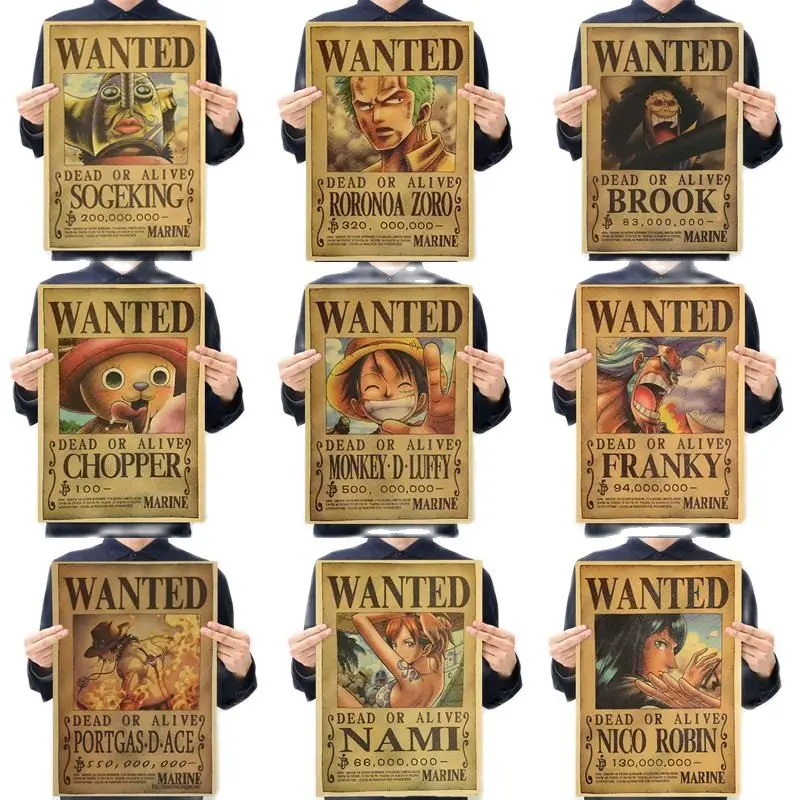 One Piece Luffy Ретро аниме постер картина холст Декор роспись для дома детской комнаты