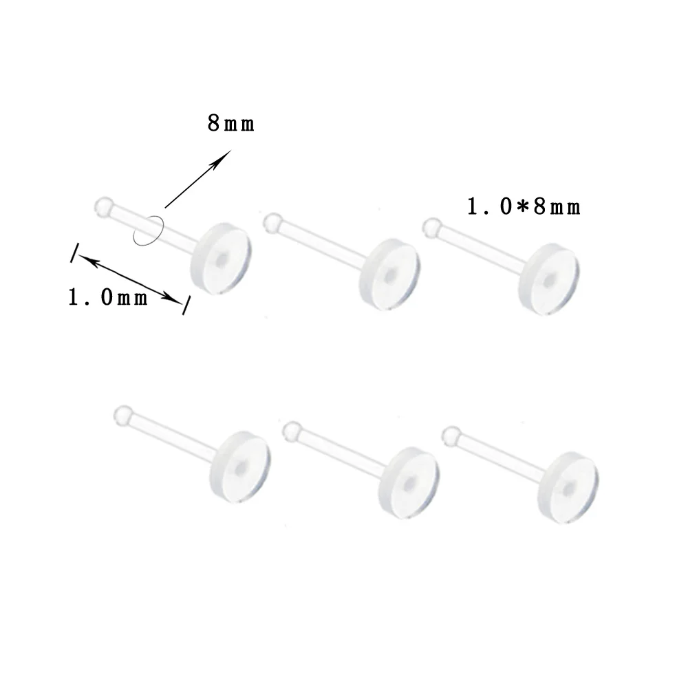 Labret Piercing Lip Ring Bars 6PCS/lot 3Colors Stainless Acrylic Transparent BioFlex Lip Nails Body Jewelry Sexy Women Accessory
