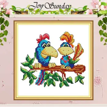 

Two parrots animals patterns counted Cross Stitch 11CT 14CT Cross Stitch Sets Chinese Cross-stitch Kits Embroidery Needlework
