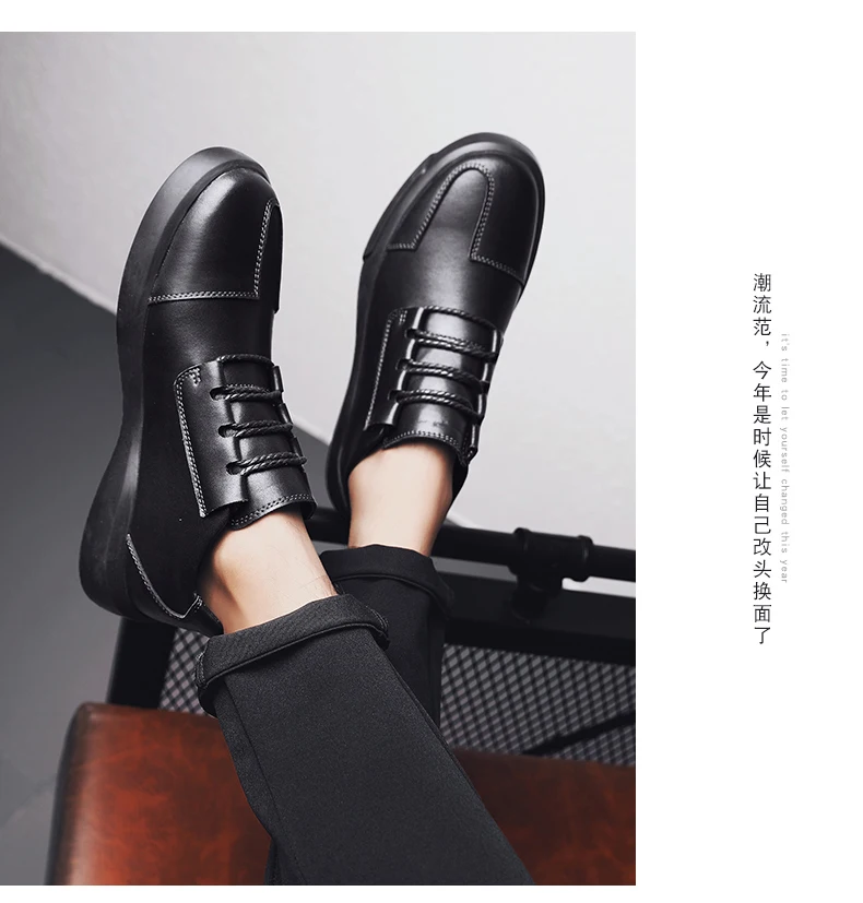 Coturno Doc Oxford Ankle Boots Heels Boots Winter Boots Men Waterproof Casual Shoes Men Leather Luxury Wedding Shoes Men Black