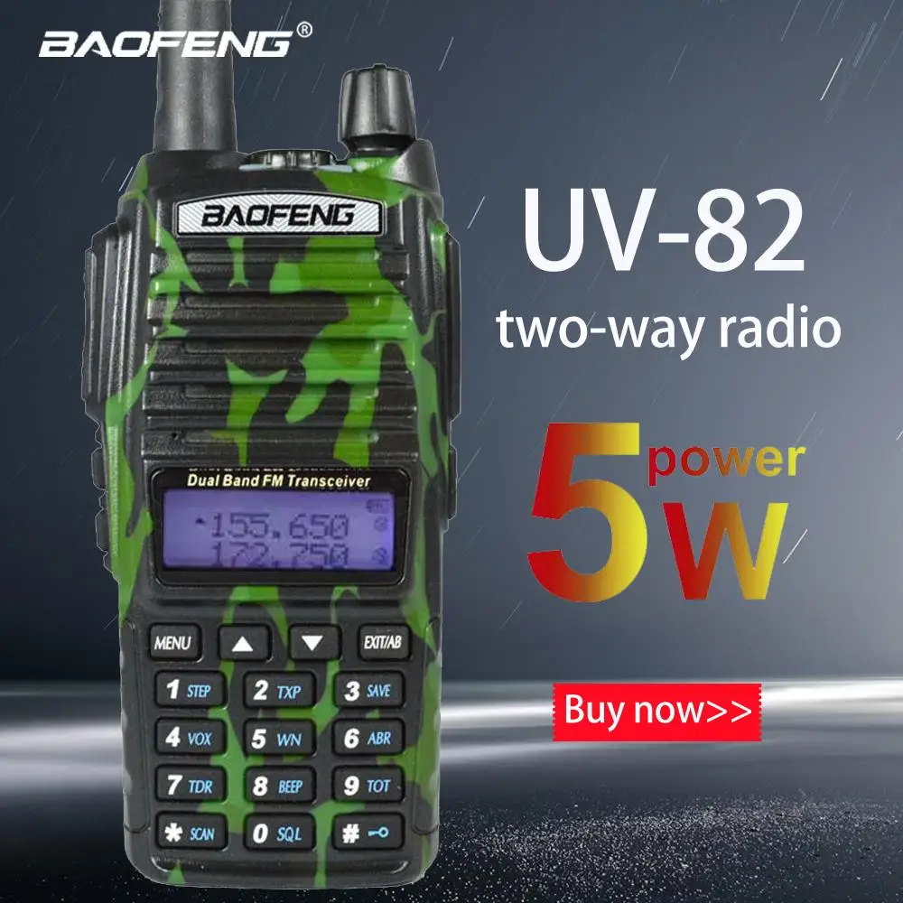 Baofeng новый портативный Радио рация UV-82 двойной PTT Кнопка двухстороннее радио УКВ УВЧ двухканальный, Baofeng UV 82 UV82 двухстороннее радио