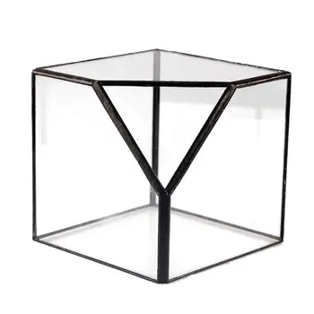 

Modern Glass Terrarium Storage Box Clear Glass Geometric Terrarium Succulent Plant Display Box, Decorative Votive Candle Holder