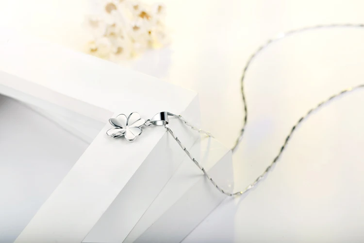 KOFSAC, Горячая 925 пробы, серебряное ожерелье, модное ювелирное изделие, простой, милый, счастливый клевер, кулон, ожерелье s для женщин, подарок на день рождения