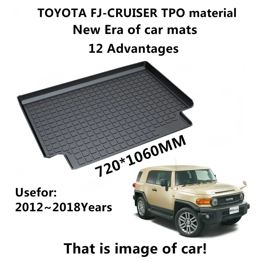 

SJ ALL Weather TPO Car Trunk Mats Tail Boot Cargo Liner Cover Rear Cargo Tray Luggage Pad For Toyota FJ CRUISER 2012 13 14-2018