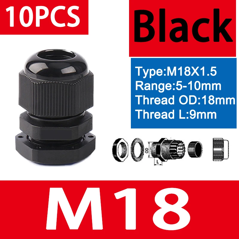 M18-10 BK 10Pcs
