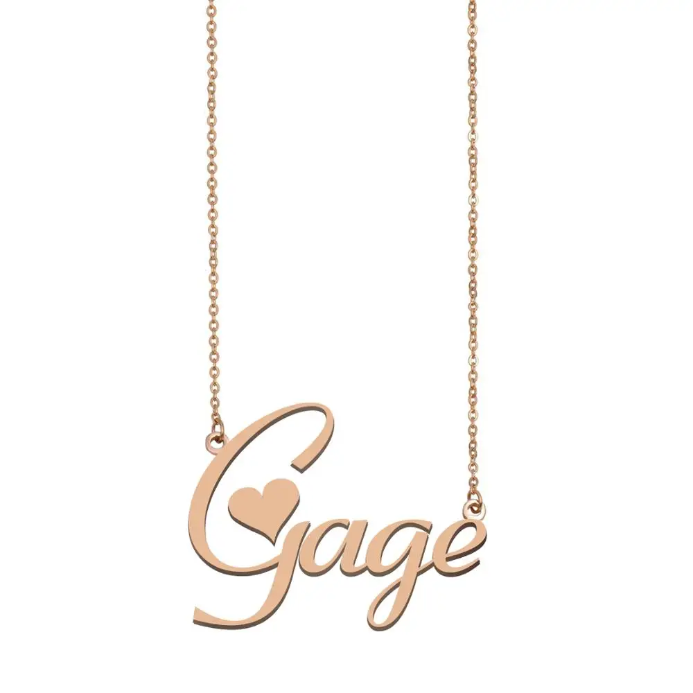 

Gage Name Necklace Custom Nameplate Pendant for Women Girls Best Friends Birthday Wedding Christmas Mother Days Gift