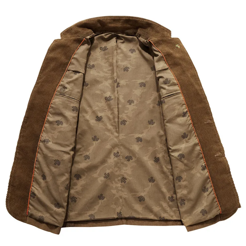 Новые мужские вельветовые куртки зимние осенние пальто размер плюс мужской теплый утолщенный пиджак пальто куртки отложной воротник