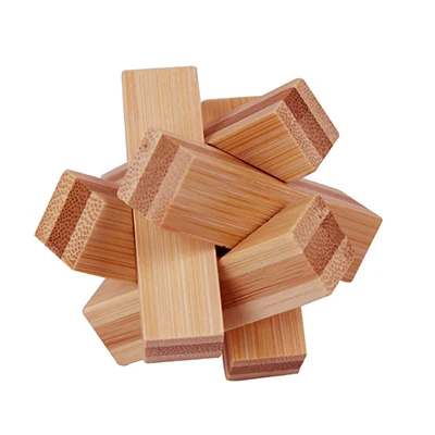 Kong Ming Luban Lock 3D Bamboo Brain Teaser Puzzle Toy - Educational Gift