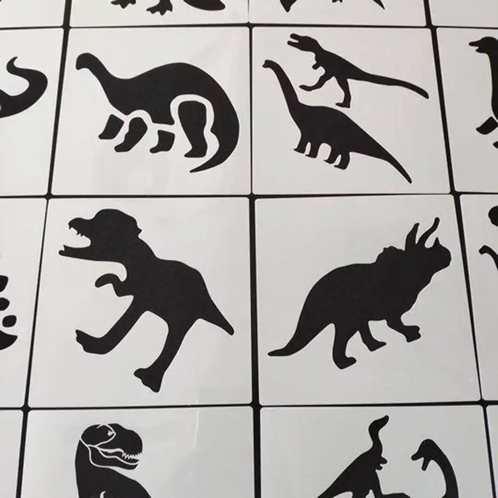 Plantillas Con Tematica De Dinosaurios Diy Para Ninos Y Ninas Moldes De Pintura En Aerosol Tablero De Dibujo 60 Uds Juguetes Para Dibujar Aliexpress
