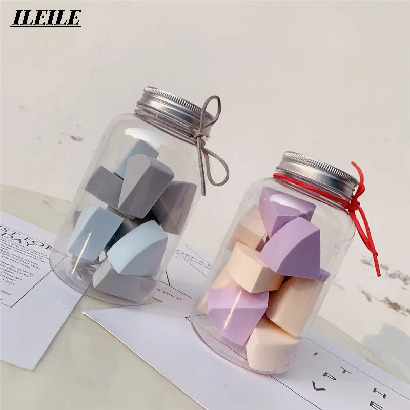 

12PCS Pro Foundation Sponge Powder Puff Cosmetic Smooth Cream Blending Multi Shape Face Beauty Makeup Tool Set with Bottle