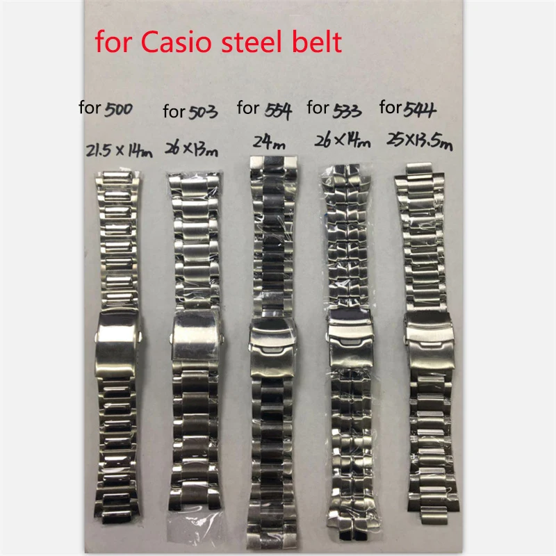Accessories stainless steel strap men's for Casio ef-550 500 312 539 524 534 501 543 527 563 sports waterproof strap watch band