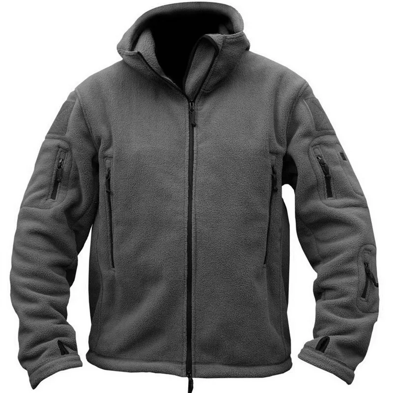 Тактическая флисовая куртка Военная Униформа пальто Мужская мягкая оболочка Повседневная куртка с капюшоном мужская теплая армейская одежда теплая дышащая - Цвет: Gray 1004