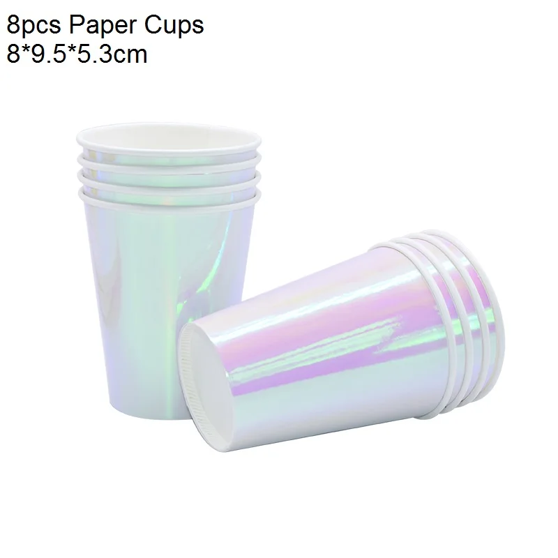 3412-cups B03 Party Disposable Tableware Laser Paper Cups Plates for Wedding Birthday Baby Shower Festival Banquet Tableware Party Supplies - Цвет: 3412-cups B03