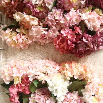 

5 bunches of artificial hydrangea High quality fake flowers Home Decor Diy dining table Indoor furnishings vases for decoration