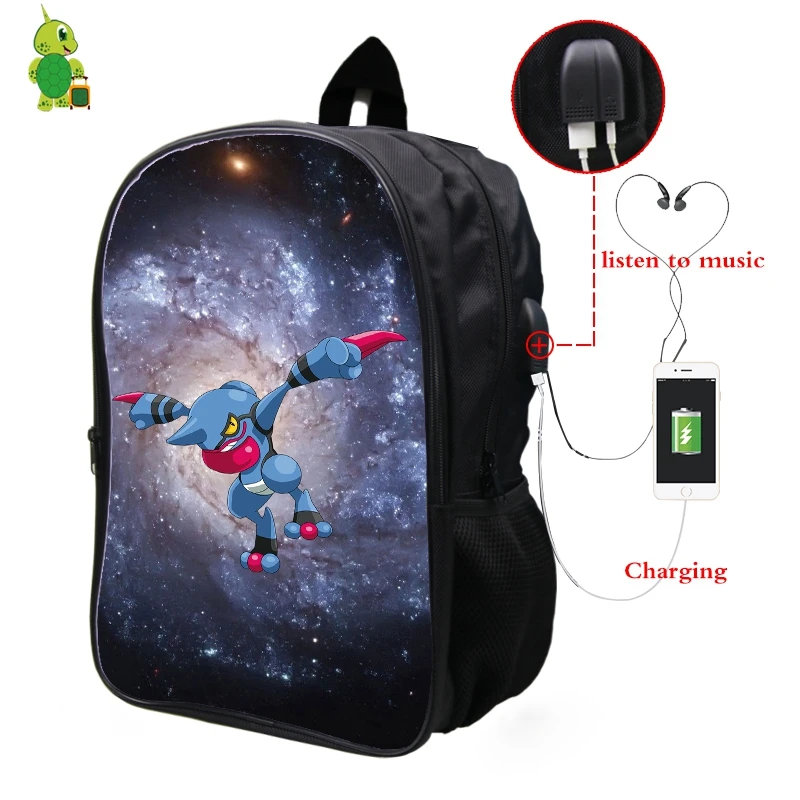 23 Pokemon Banette Galaxy Космический рюкзак Многофункциональный USB зарядка Разъем для наушников ноутбук рюкзак для подростков мужчин и женщин школьные сумки - Цвет: 23