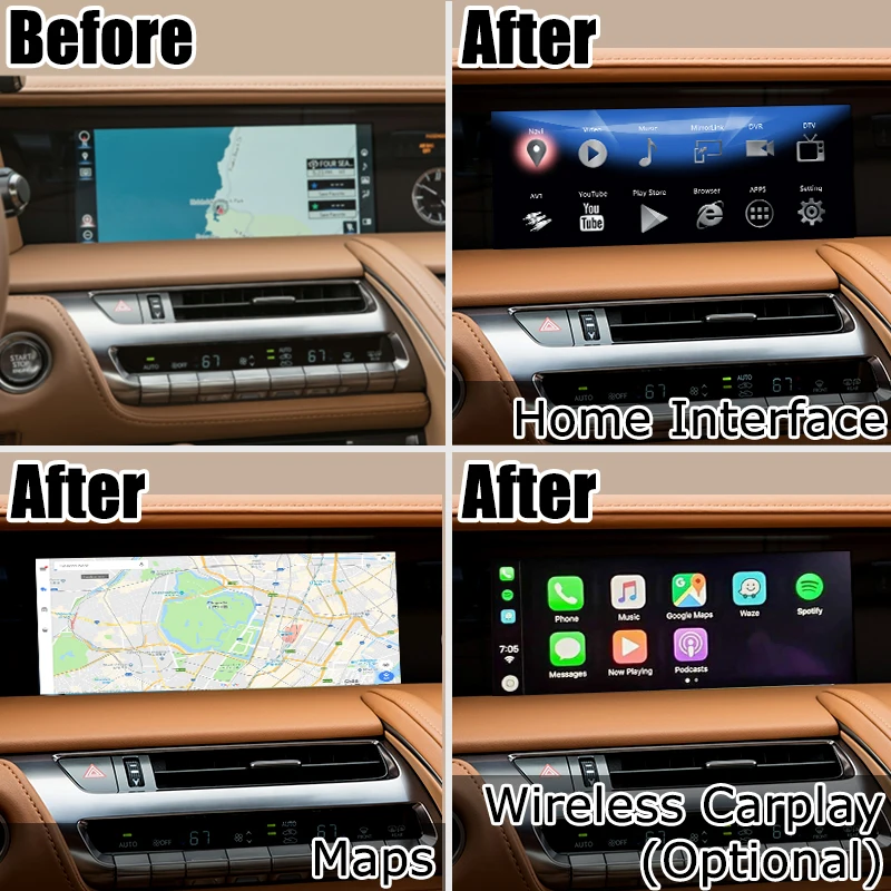 Android/carplay интерфейсная коробка для Lexus LC500 LC500h LC-тачпад управления видео интерфейс 10,25 дюймов от lsailt
