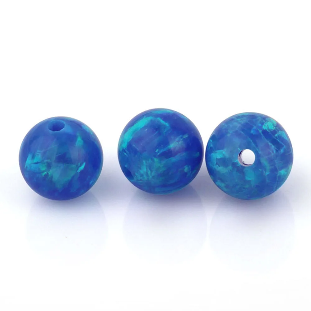 Spedizione Gratuita Op05 Blu Palla Di Fuoco Perline/3-6Mm Rotonda Liscia Pietra Opale Sintetica Per Gioielli Fai Da Te