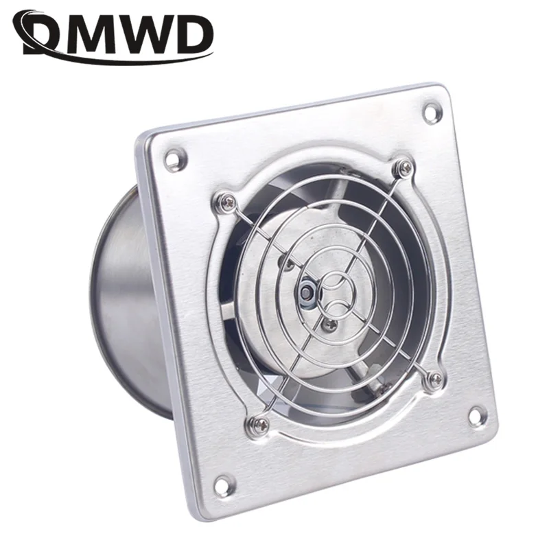 DMWD 4 inch Stainless Steel Ventilation Fan Bathroom Exhaust Fan Kitchen  Range Hood Air Extractor Toilet Ventilator Remove odor