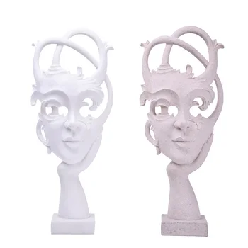 

Nordic Abstract Dancing Mask Girl Statue Home Decoration Ornament Resin Figurines TV Cabinet Decor Home Decoration Accessories