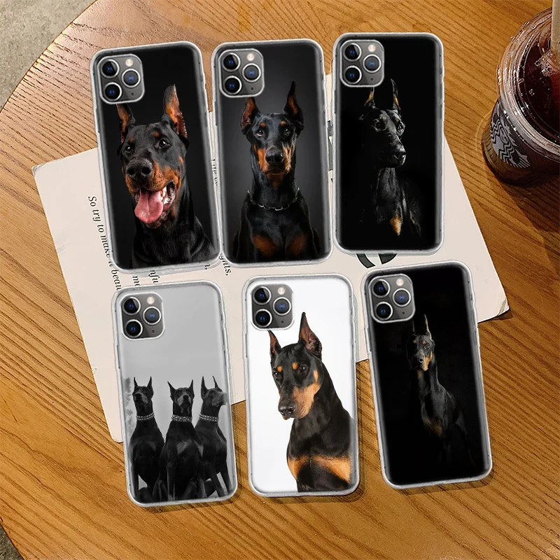 Чехол Doberman для телефона с животными Собаками Для Iphone 13 Pro Max Apple 11 12 Mini SE 2020 X XS XR 8 7 Plus