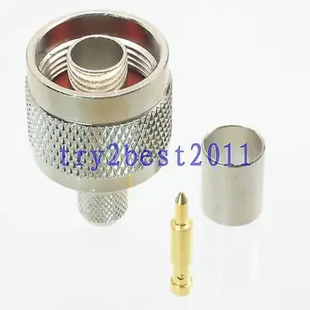 

DHL/EMS 50 pcs Connector N plug pin crimp RG5 RG6 5D-FB LMR300 RF COAXIAL straight -C1